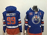 Edmonton Oilers #99 Wayne Gretzky Blue All Stitched Hoodie Sweatshirt,baseball caps,new era cap wholesale,wholesale hats